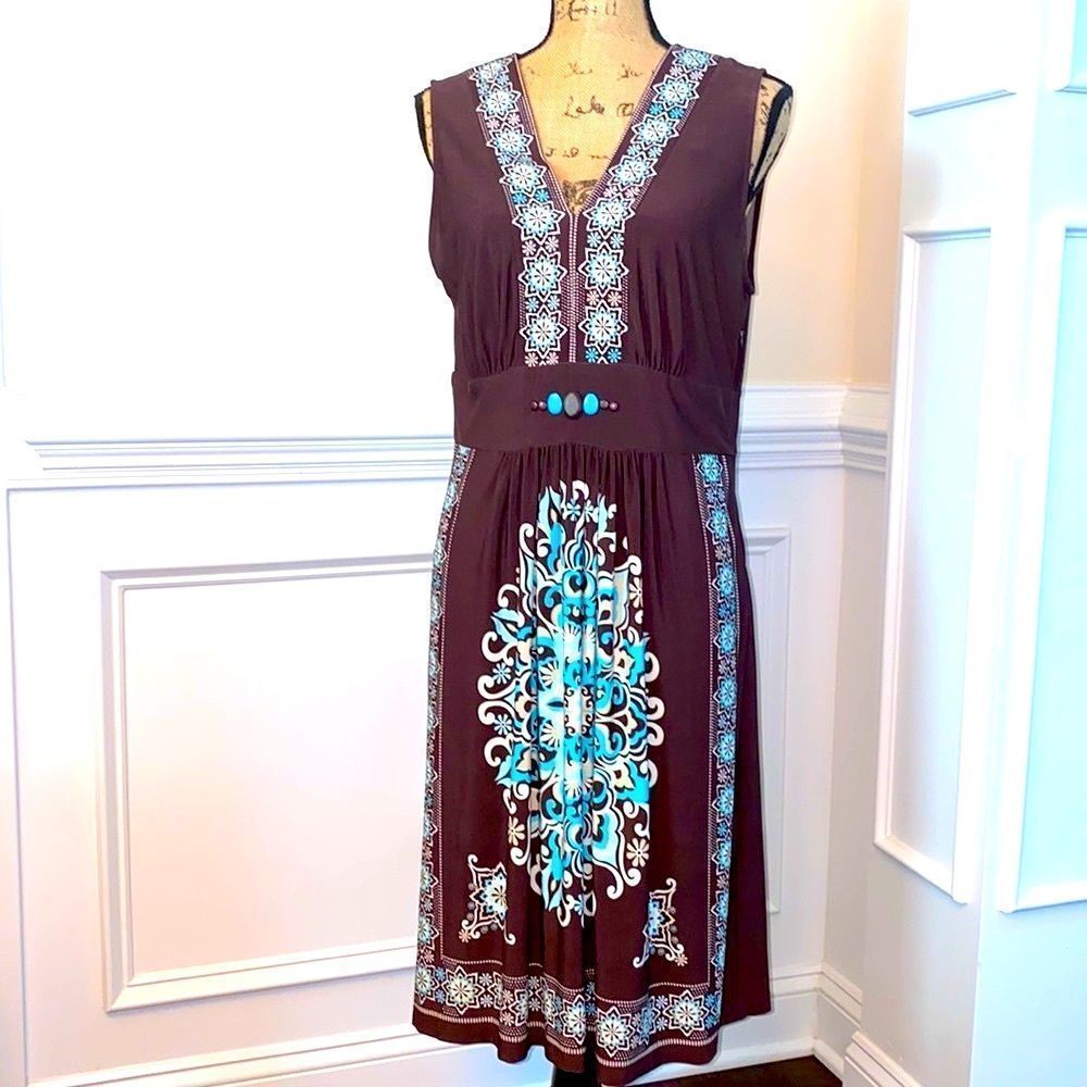 Dress Barn - Brown Sleeveless Sundress Size 12